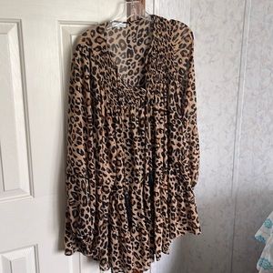 Animal print tunic top